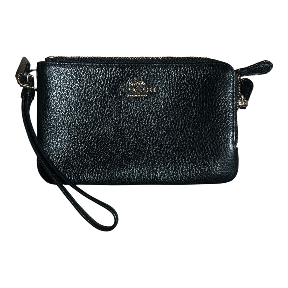 Coach Black Double Corner Zip Wristlet